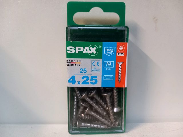 SPAX vis inox A2 4 x 25 T20