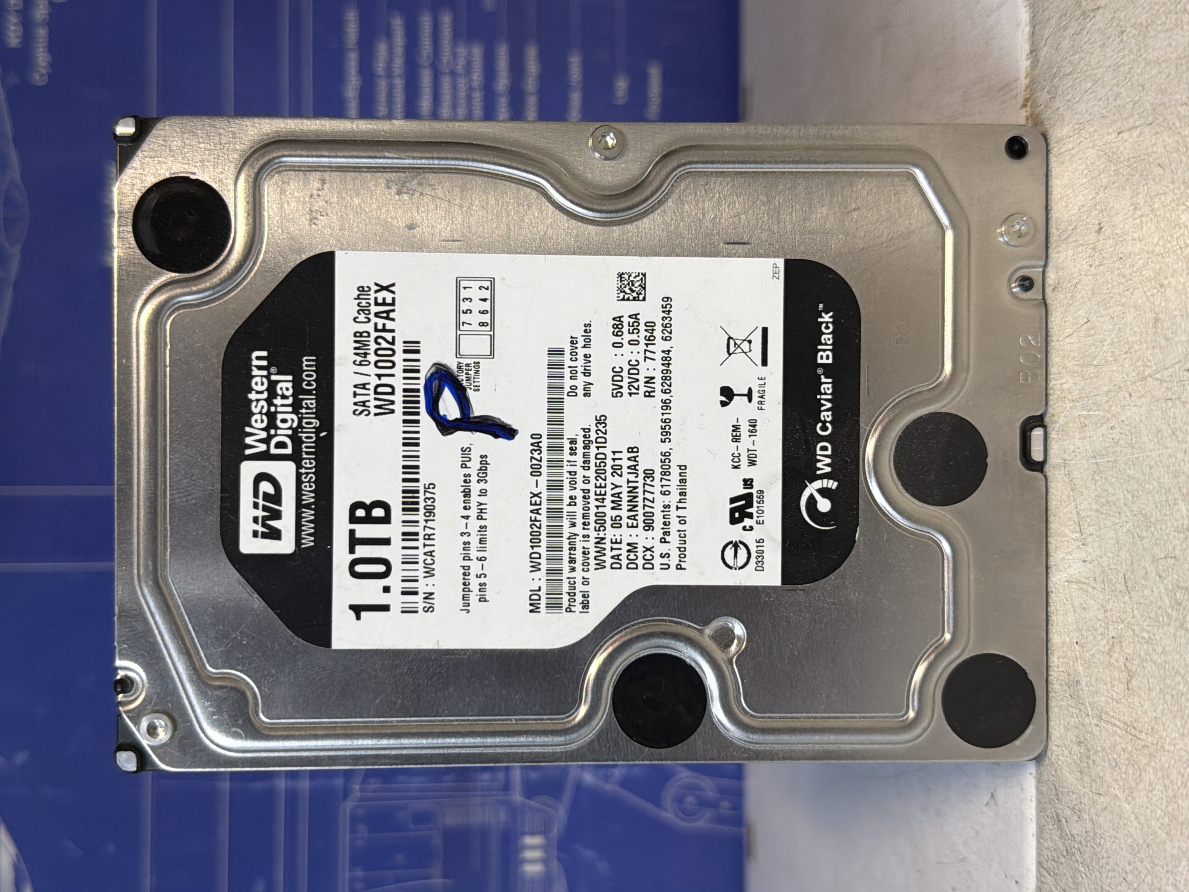 Disque dur interne 1 To Western Digital WD1002FAEX 3,5" SATA
