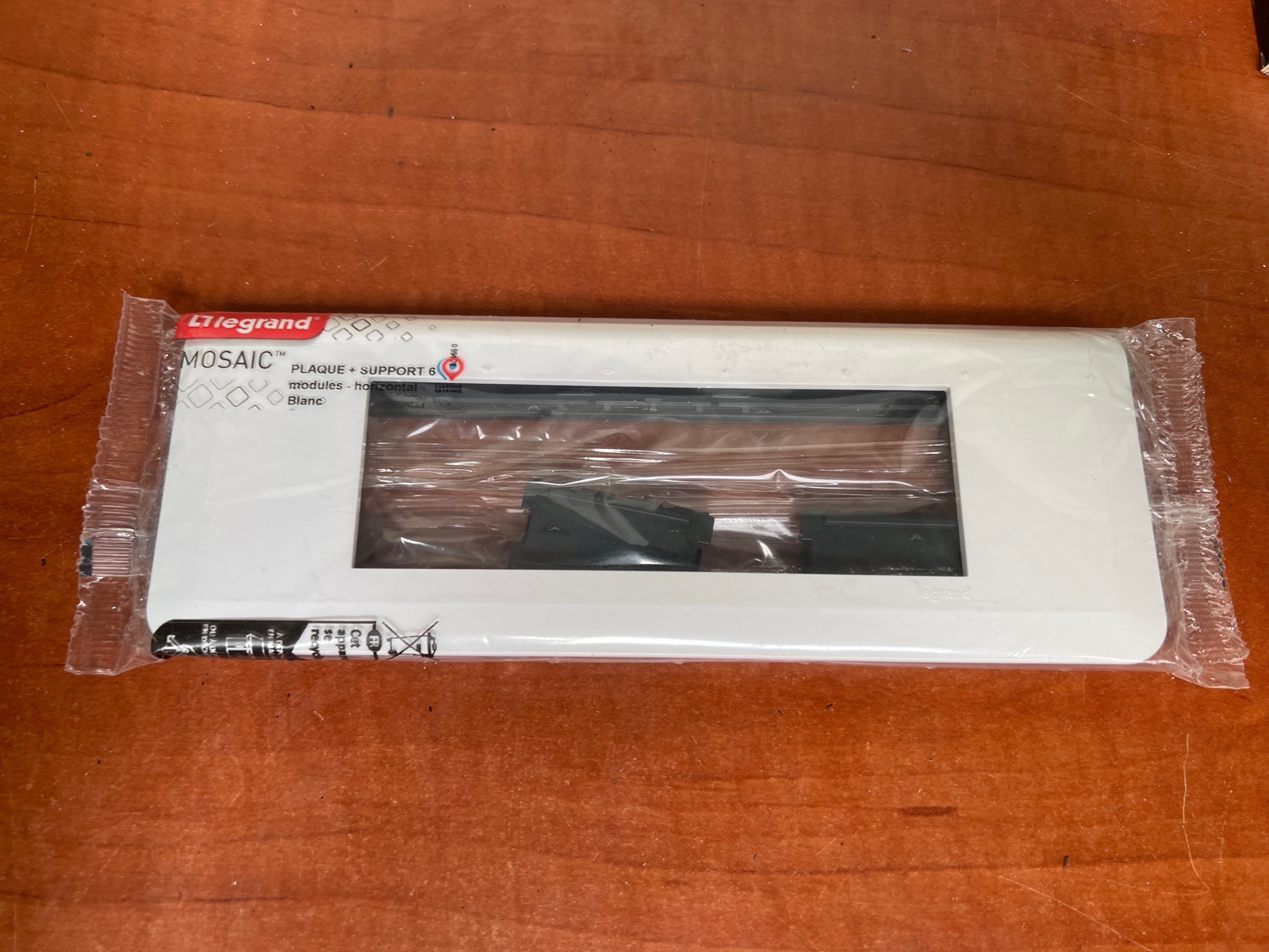 Legrand Mosaic plaque + support - blanc
