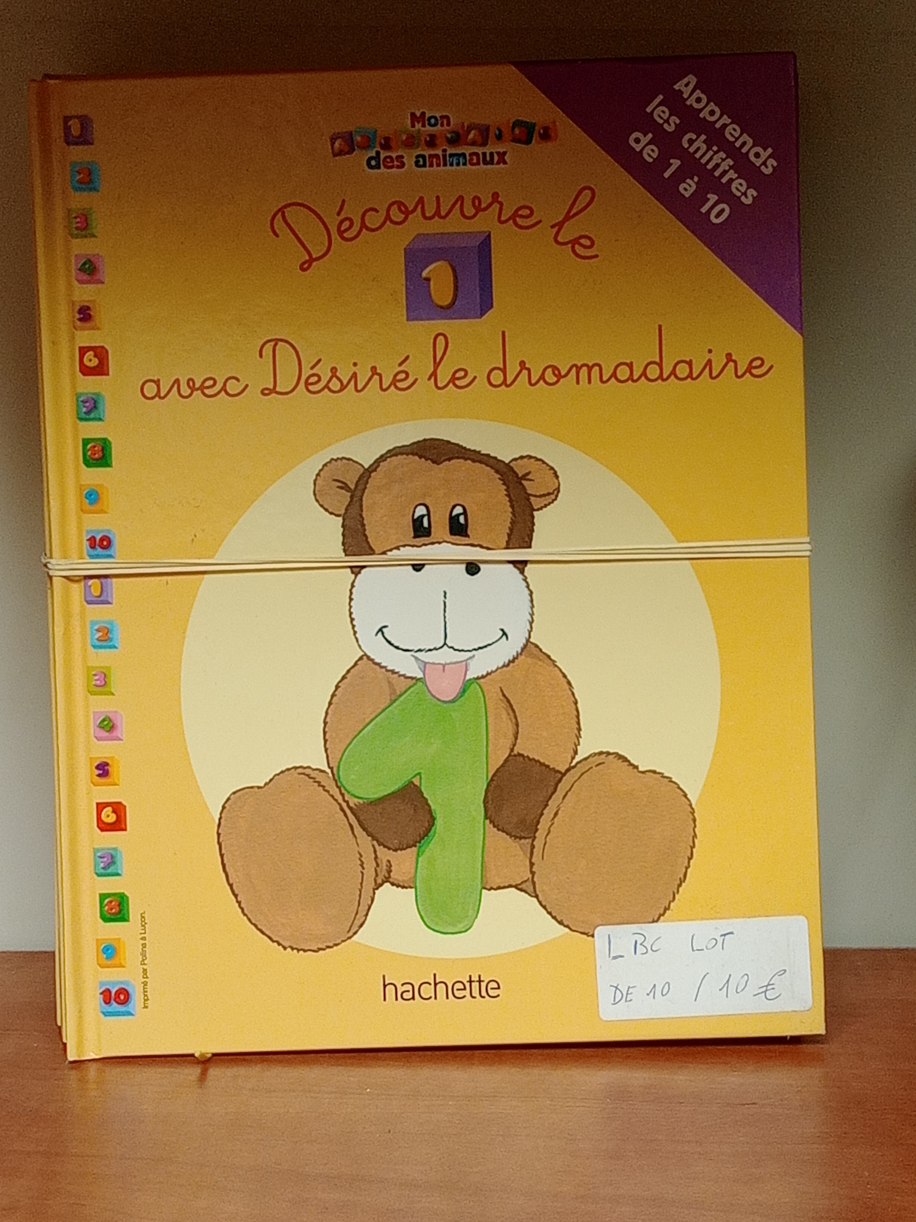 Lot 10 livres Hachette chiffres 1 à 10 animaux enfant