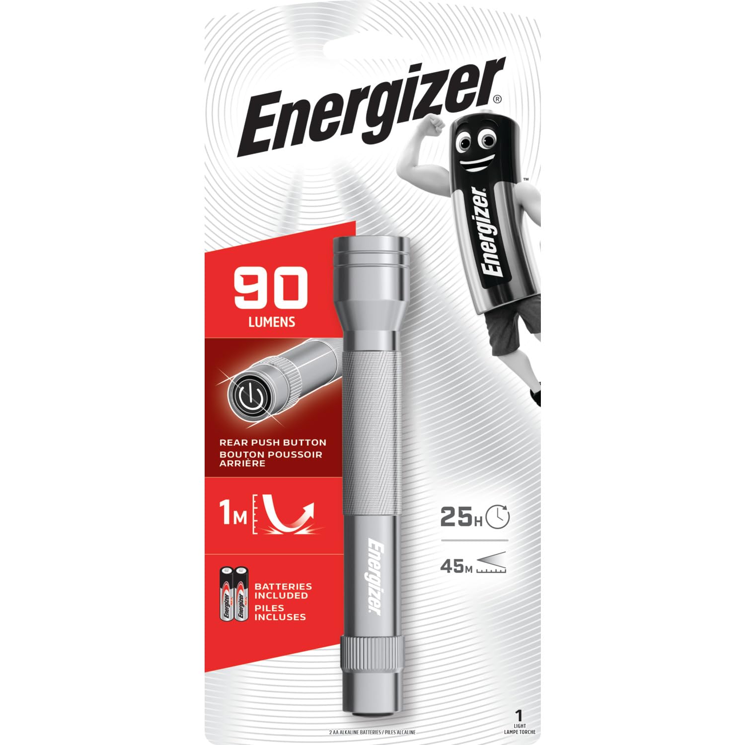 Energizer - Torche D'urgence 300 Lm  - Rouge