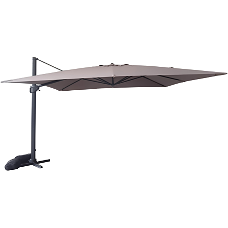 Parasol excentré rectangulaire 4x4 m taupe Beaux Jours
