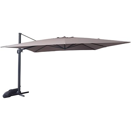 Parasol excentré rectangulaire 4x4 m taupe Beaux Jours