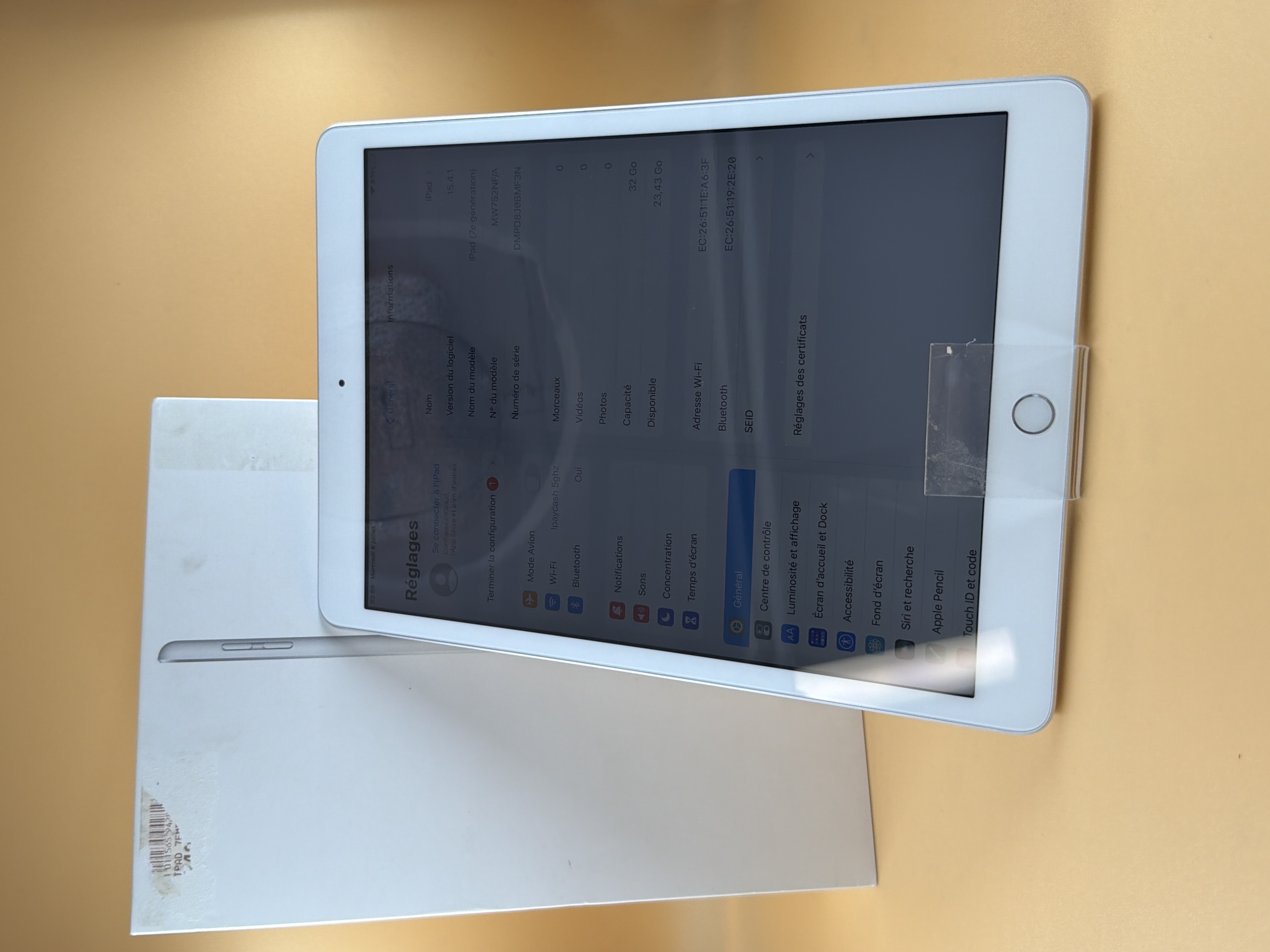 Apple iPad 10,2 2019 Wi‑Fi 32 Go argent MW752NF/A