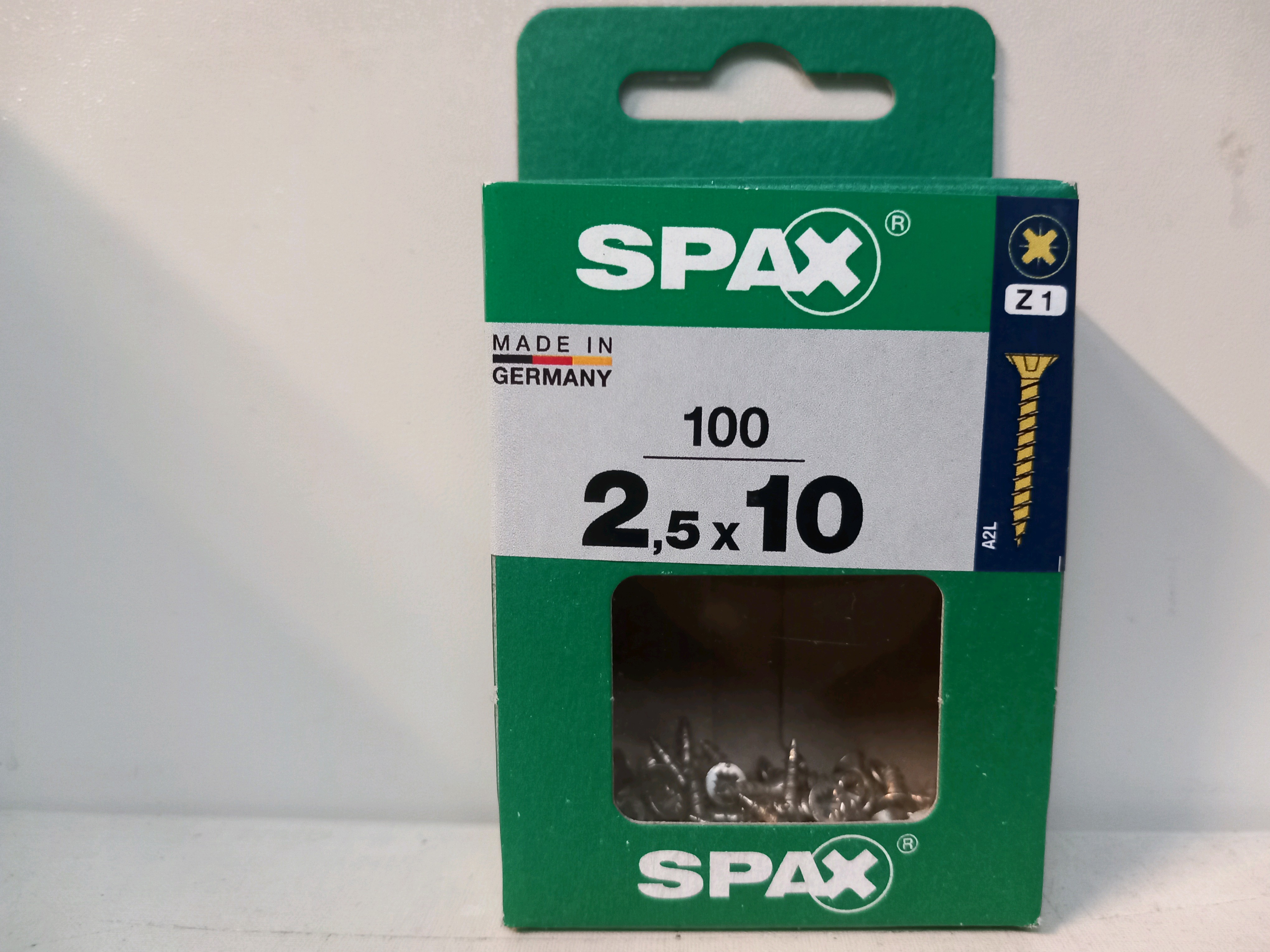 SPAX vis Z1 2,5 x 10 mm – boîte de 100