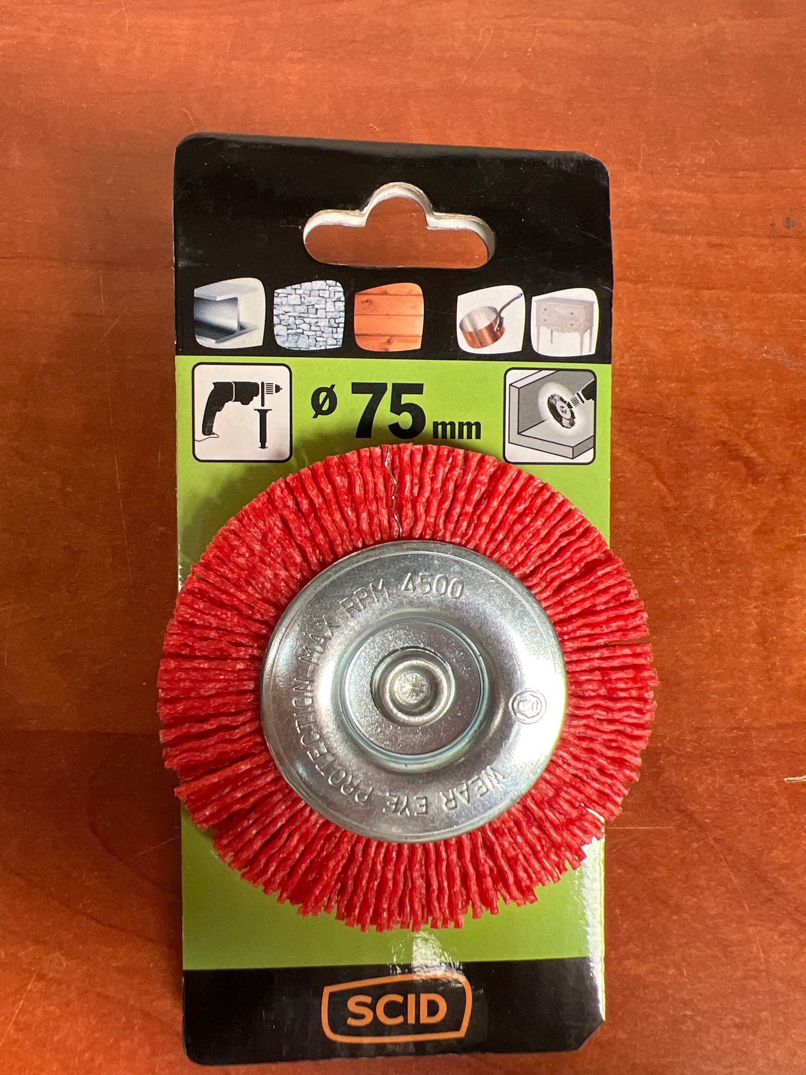SCID brosse boisseau nylon Ø 75 mm pour perceuse