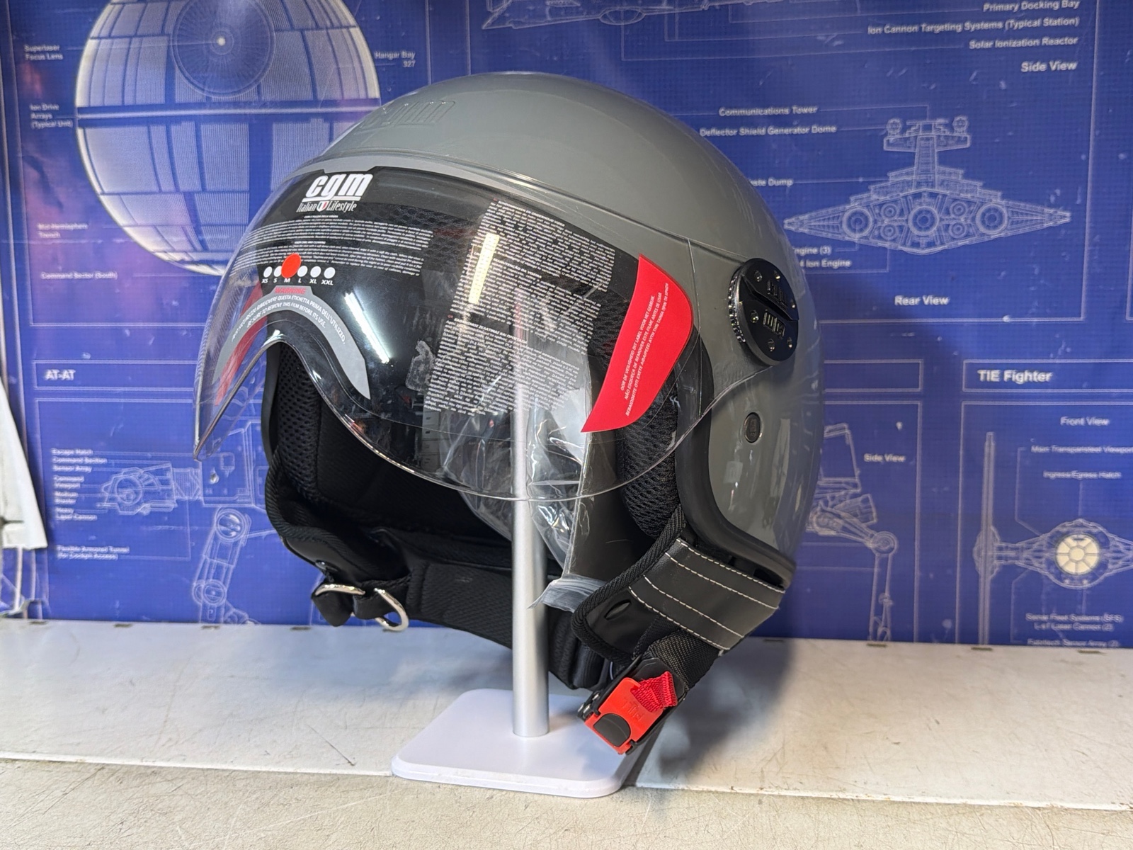 Casque jet CGM gris – Taille M (57 cm) avec visière — photo 2