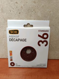 SCID Abrasif Décapage grain 36 (Standard), disques 115 mm, alésage étoilé 22 mm
