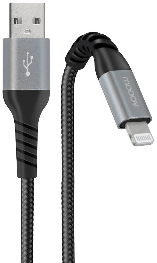 Metronic câble Lightning USB-A renforcé 1 m noir