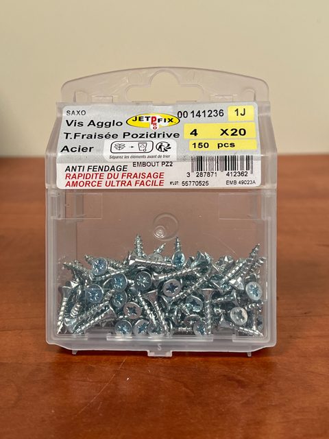 JETFIX SAXO Vis Agglo Tête Fraisée Pozidrive 4 x 20 - 150 pcs