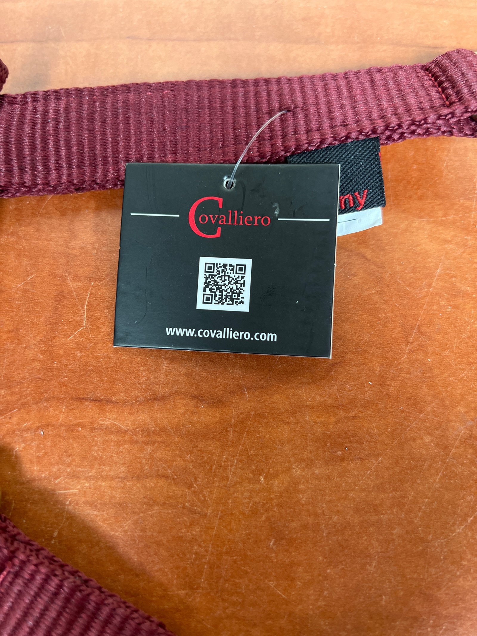 Licol cheval en nylon bordeaux à bouclerie dorée — photo 2