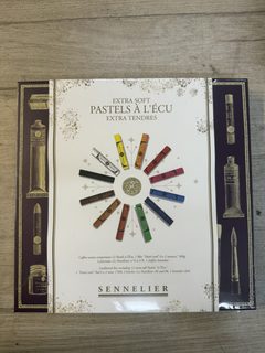 Coffret pastels à l'écu extra tendres Sennelier 12 couleurs avec bloc, 2 pinceaux et chiffon