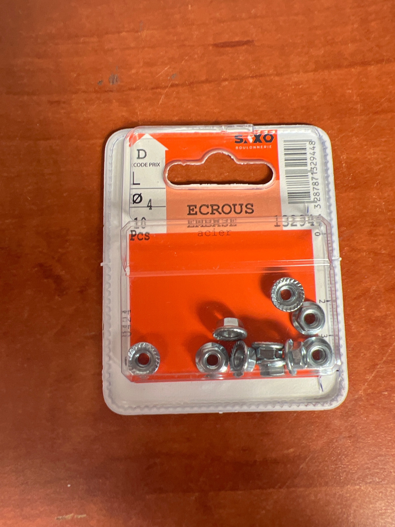 Écrous freinés à embase crantée Ø4 mm (x10)