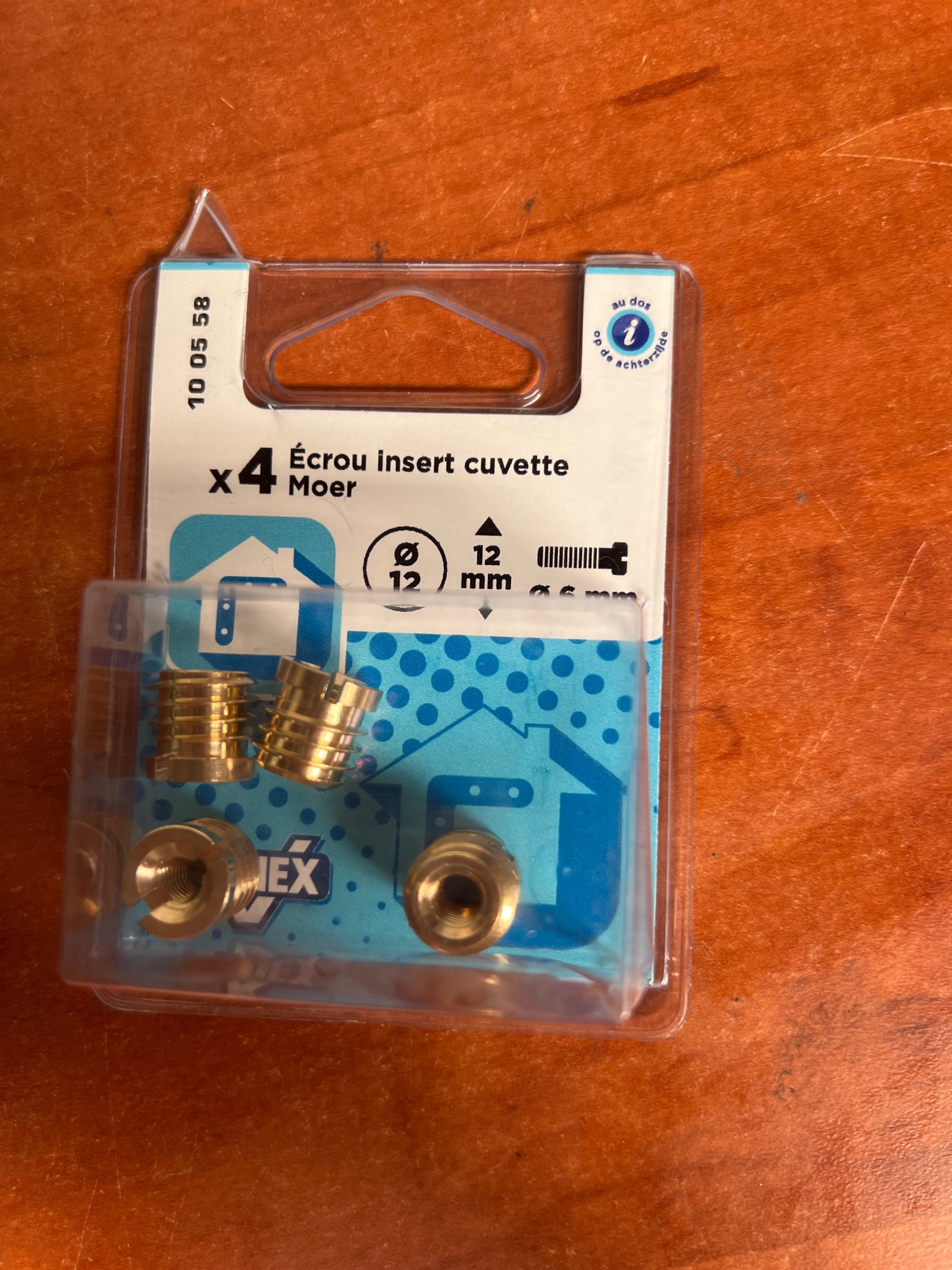 OREX Écrous insert cuvette Ø12 mm (x4)