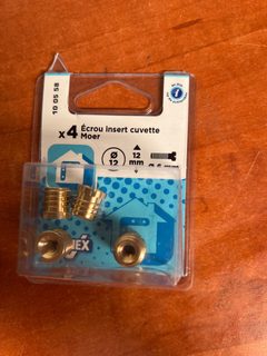OREX Écrous insert cuvette Ø12 mm (x4)
