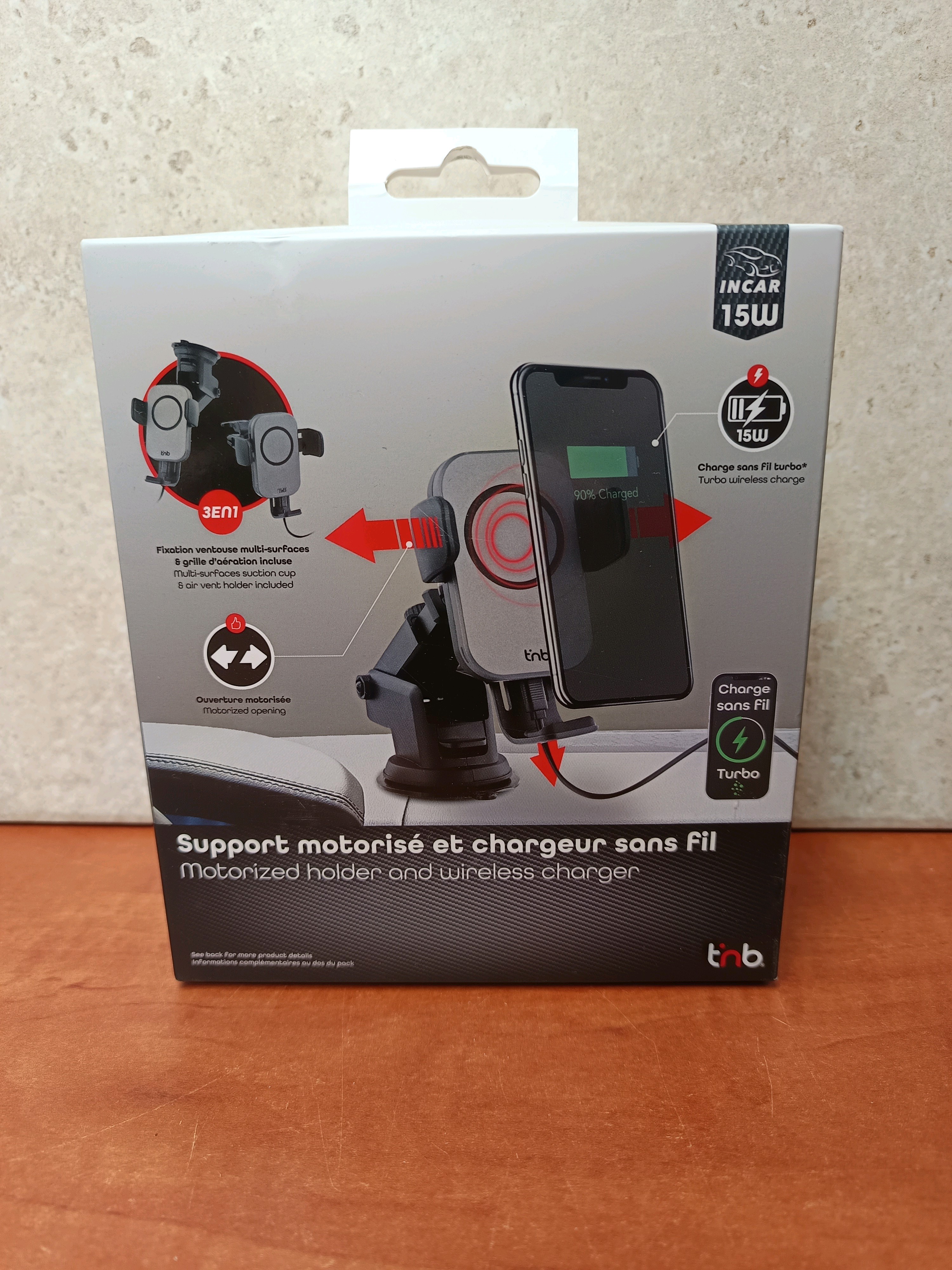 T'nB InCar support motorisé et chargeur sans fil 15W