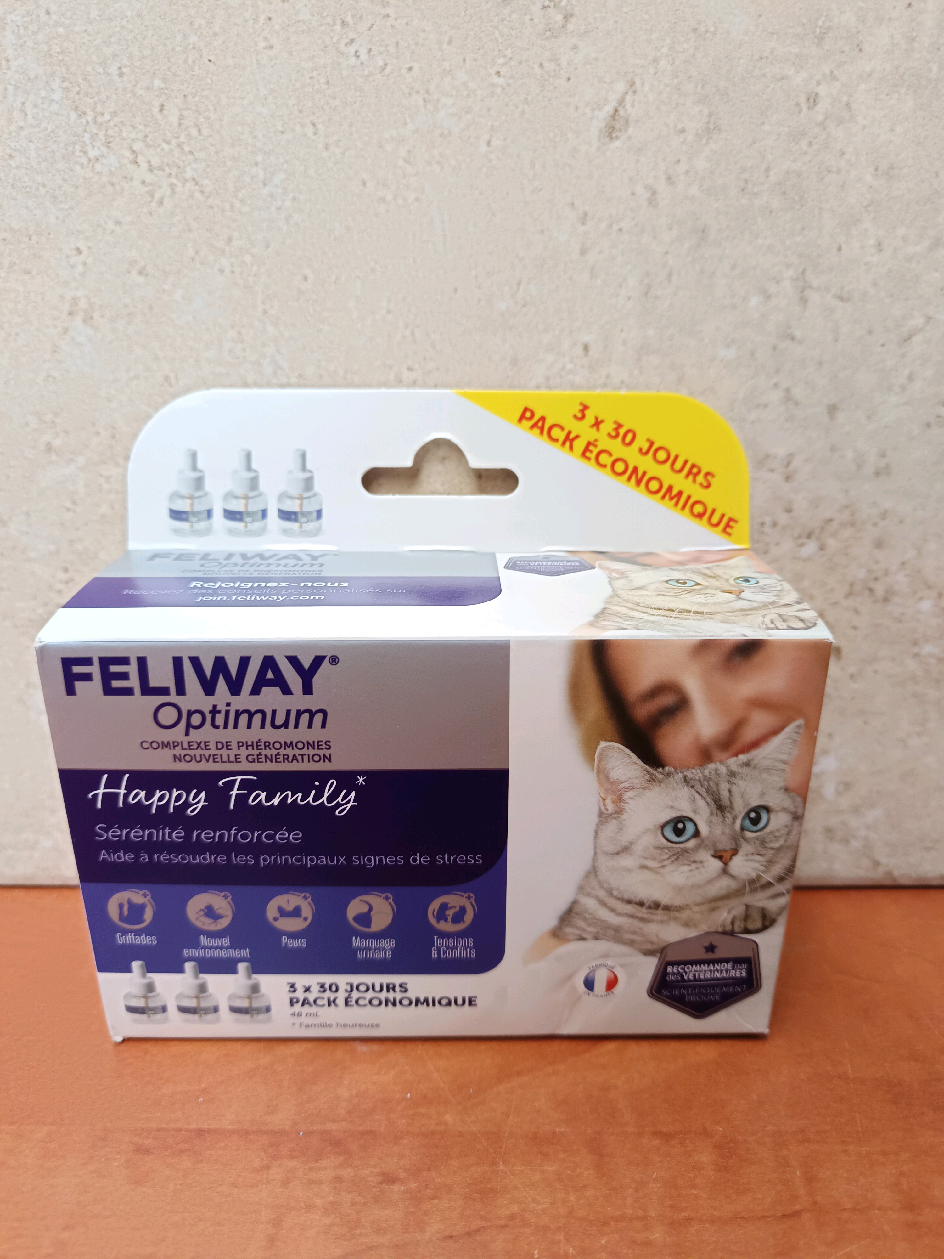 FELIWAY Optimum Happy Family - Pack économique 3 x 30 jours