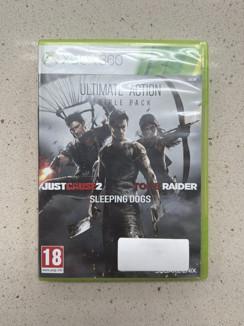 Ultimate Action Pack Xbox 360 Just Cause 2 Tomb Raider Sleeping Dogs
