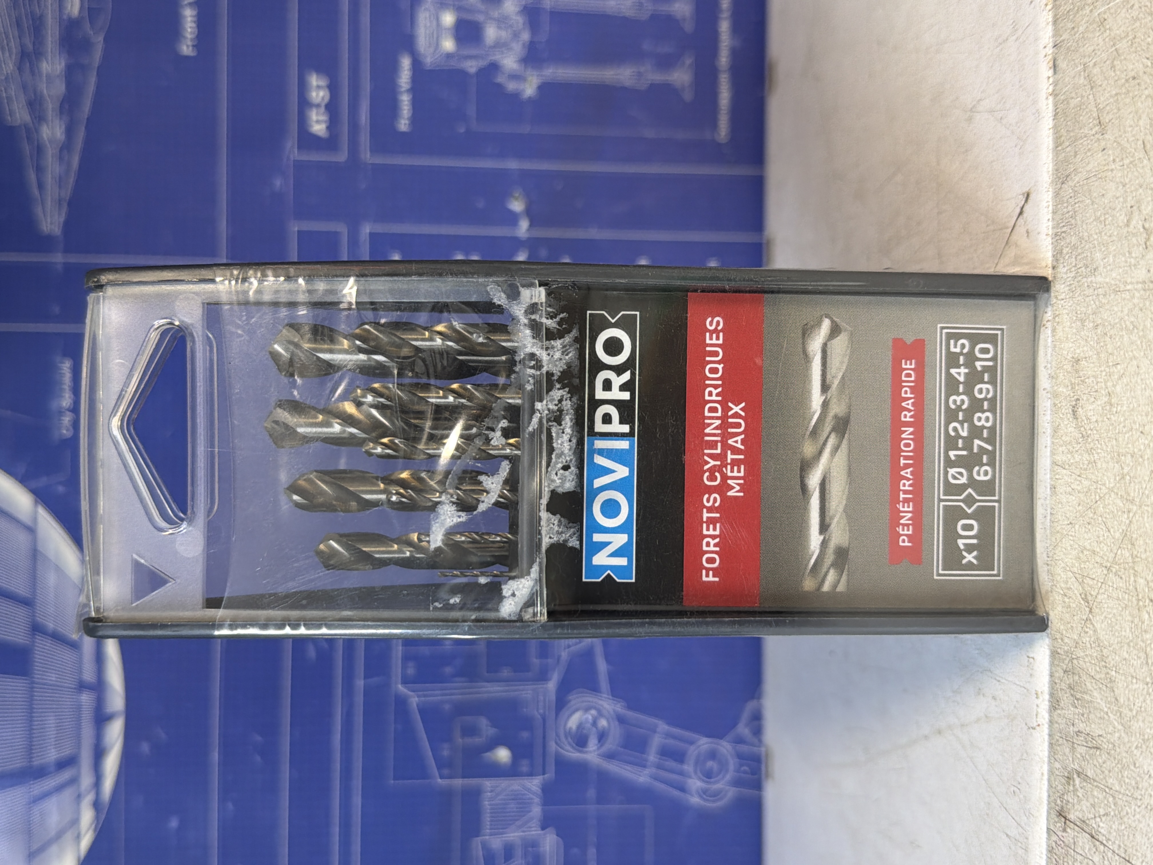 Coffret 10 forets métal Novipro HSS Pro Ø 1 à 10 mm