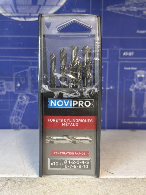 Coffret 10 forets métal Novipro HSS Pro Ø 1 à 10 mm