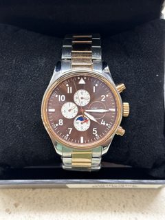 Montre Carnival 8764G chronographe bicolore cadran marron