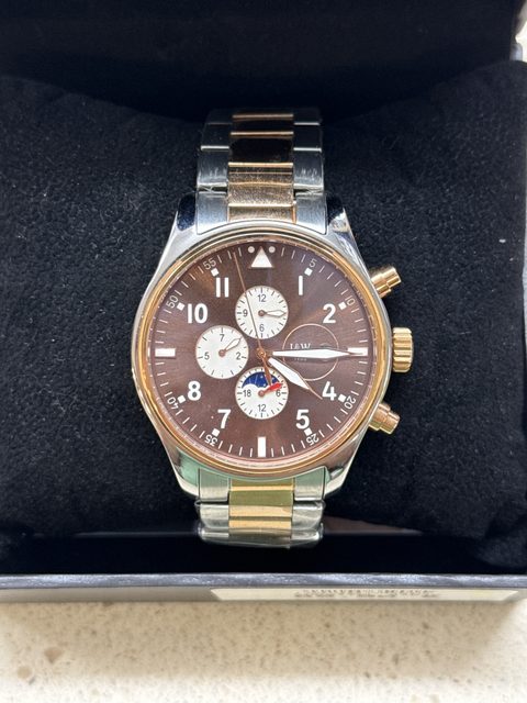 Montre Carnival 8764G chronographe bicolore cadran marron
