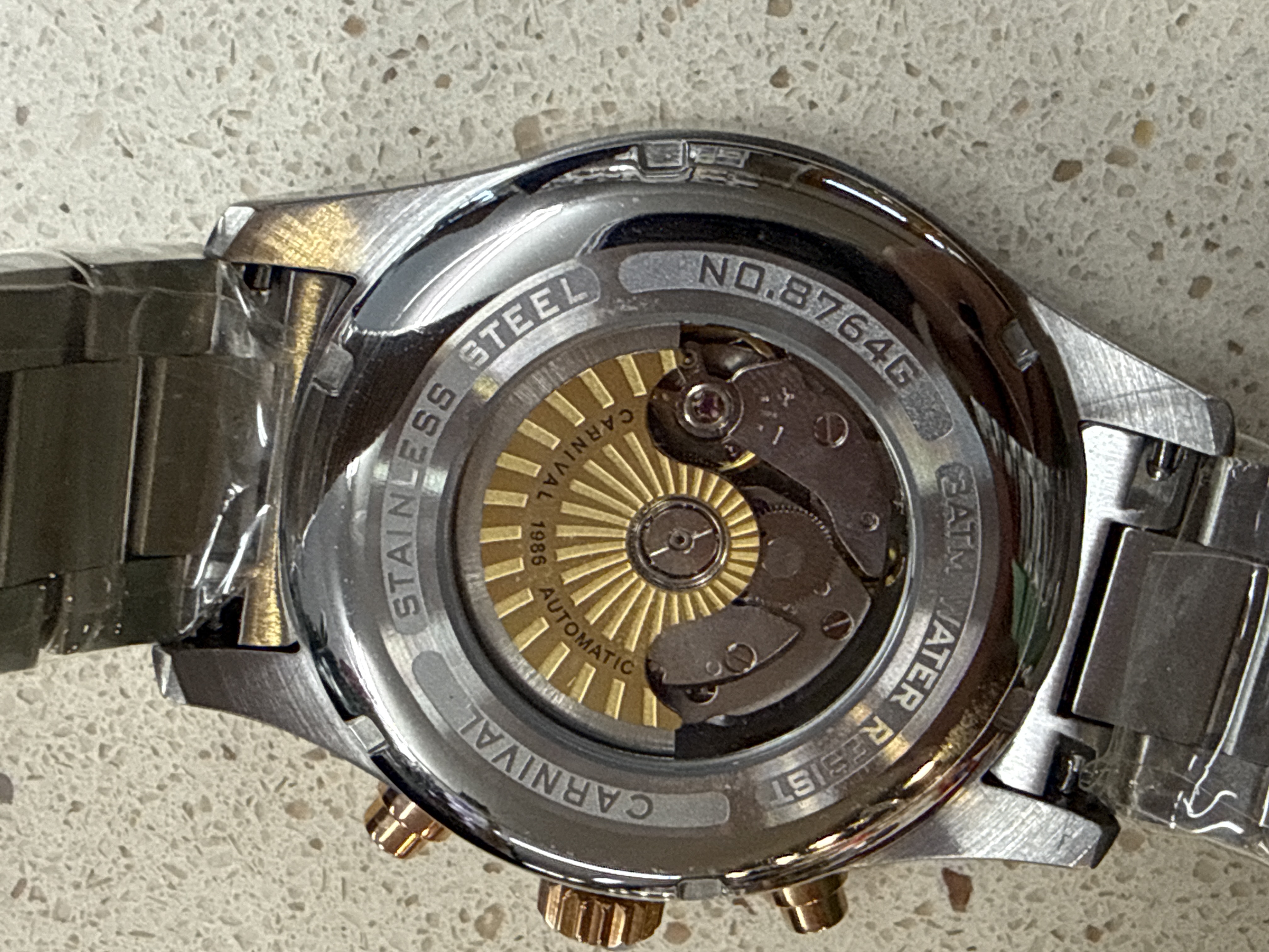 Montre Carnival 8764G chronographe bicolore cadran marron — photo 2