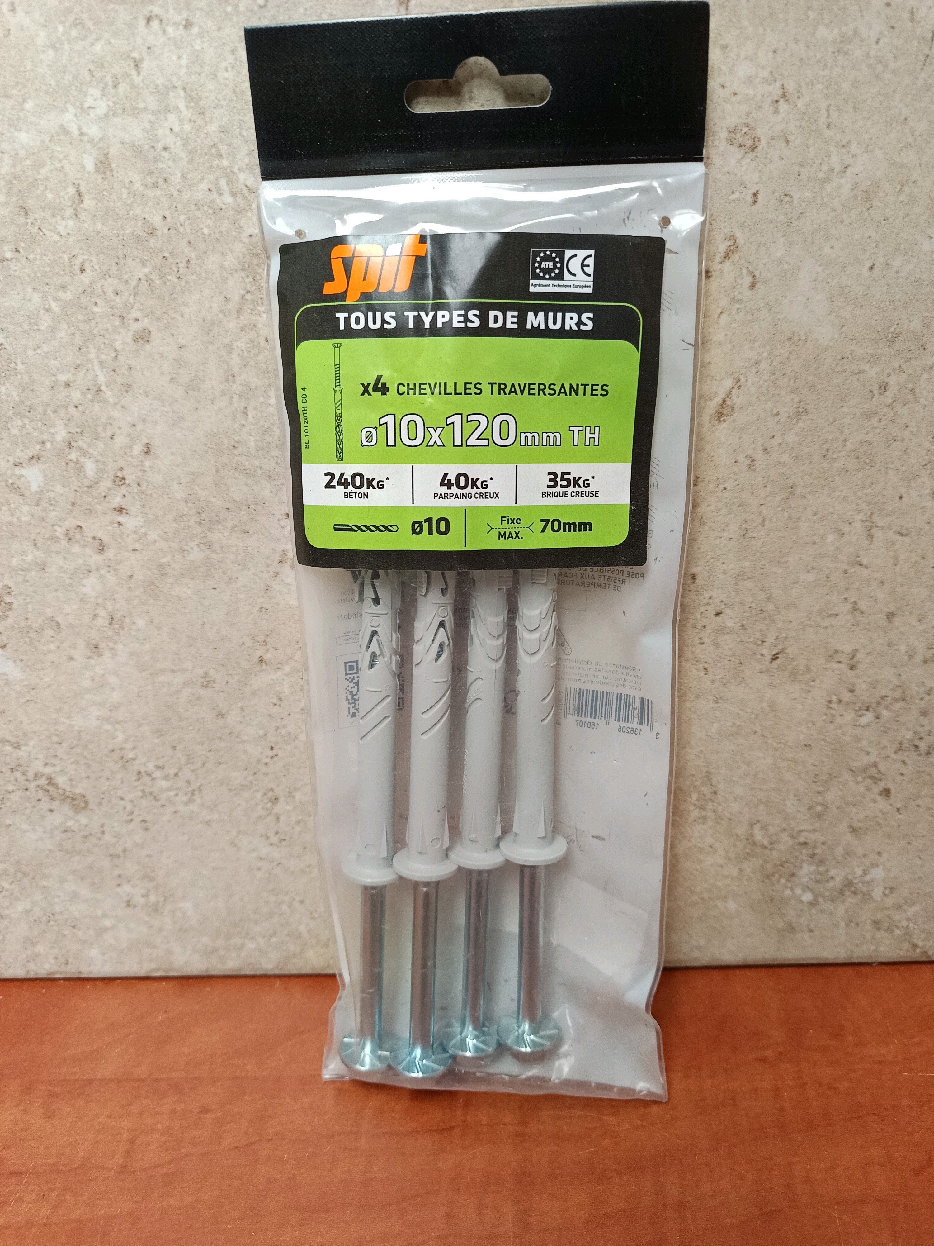 Spit chevilles traversantes Ø10 x 120 mm TH (x4)