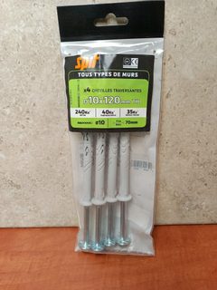 Spit chevilles traversantes Ø10 x 120 mm TH (x4)