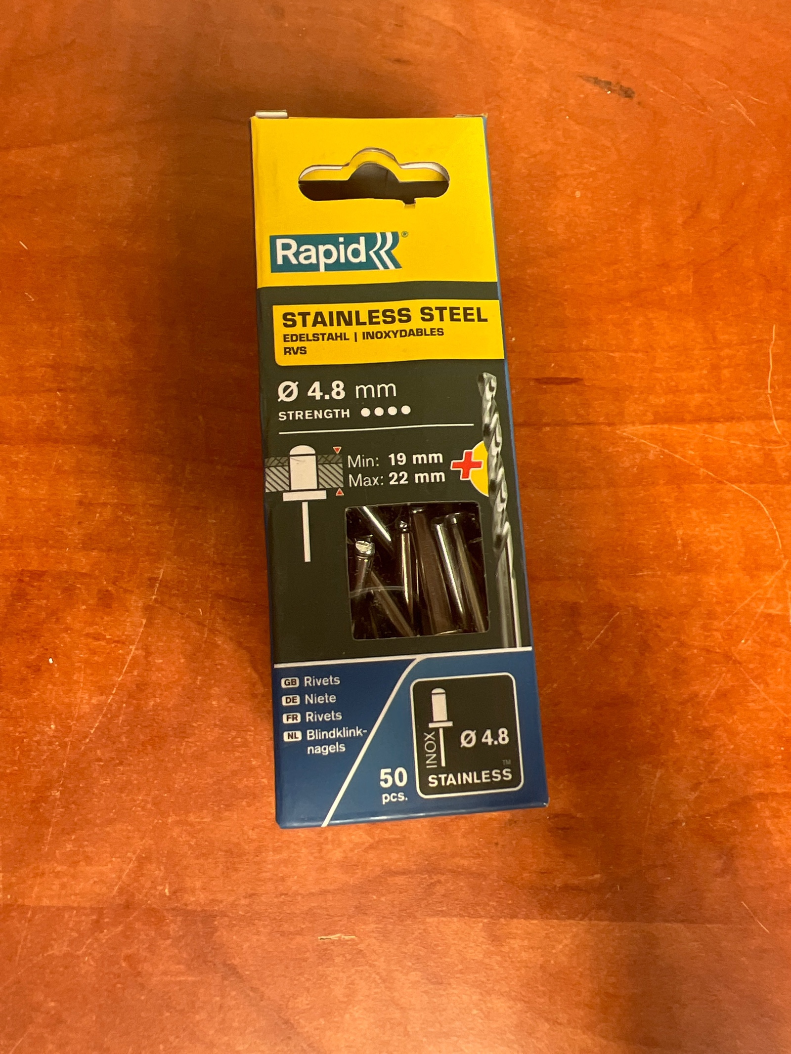 Rapid - Rivets inox Ø 4,8 mm (boîte de 50)