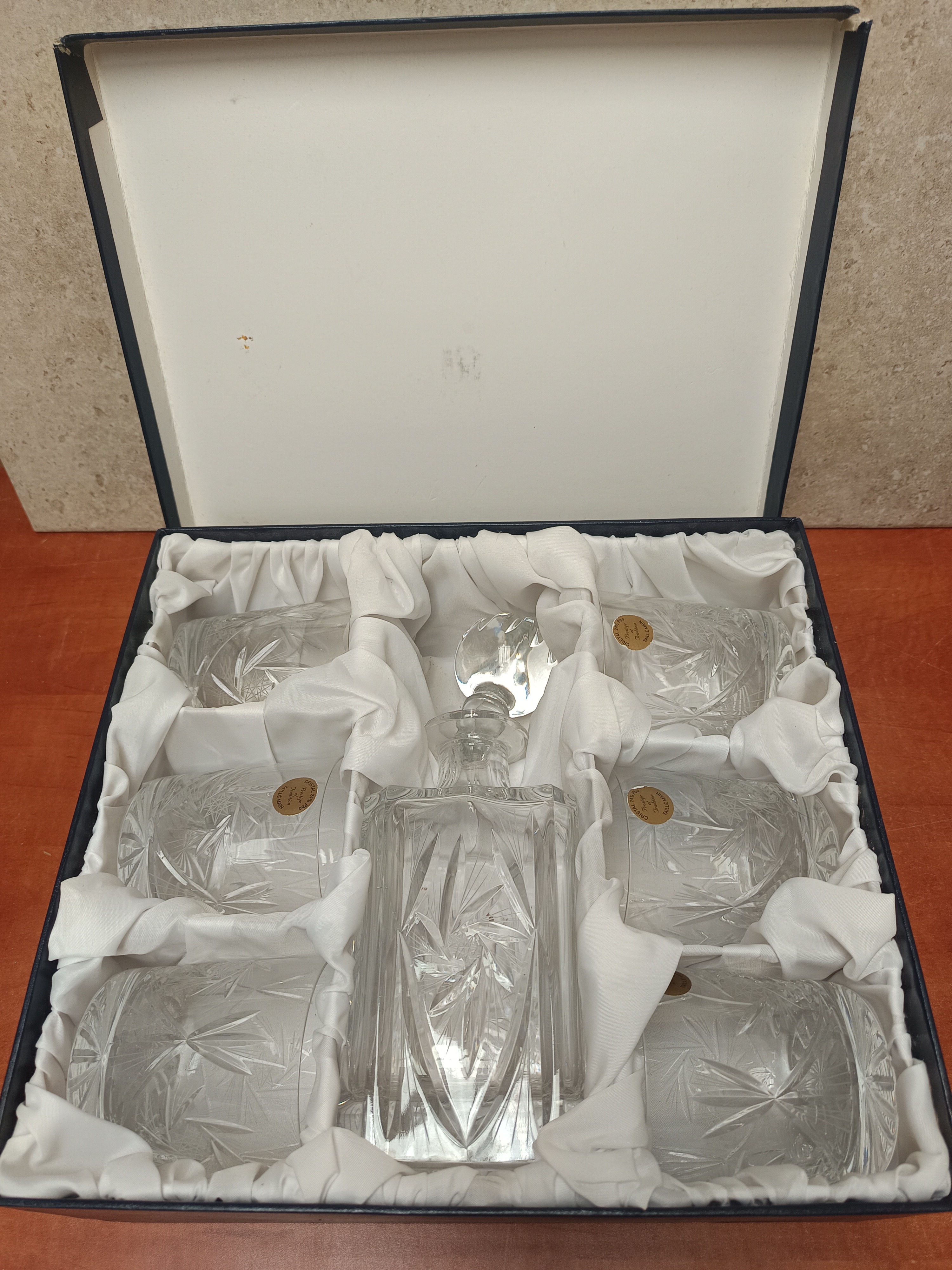 Coffret service à whisky en cristal avec carafe et 6 verres