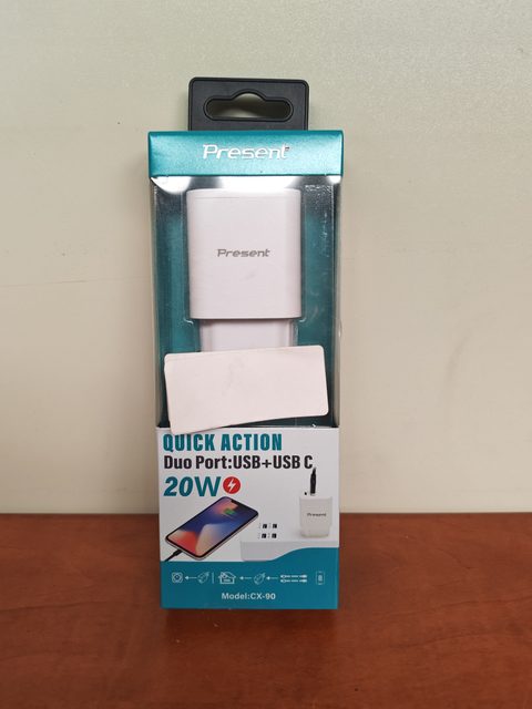 Chargeur mural Present CX-90 USB et USB-C 20 W