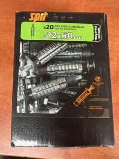 SPIT goujons d'ancrage Ø12 x 50 mm avec vis TH Ø6 x 60 mm x20