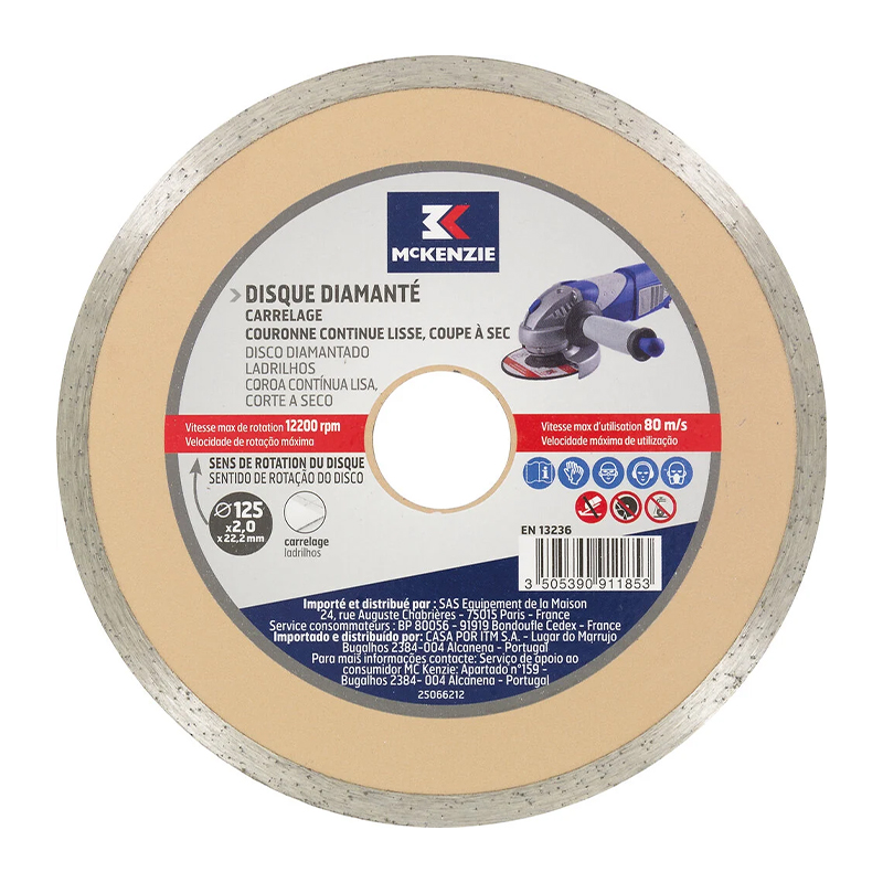 Disque diamanté carrelage McKenzie 125 x 22,2 mm