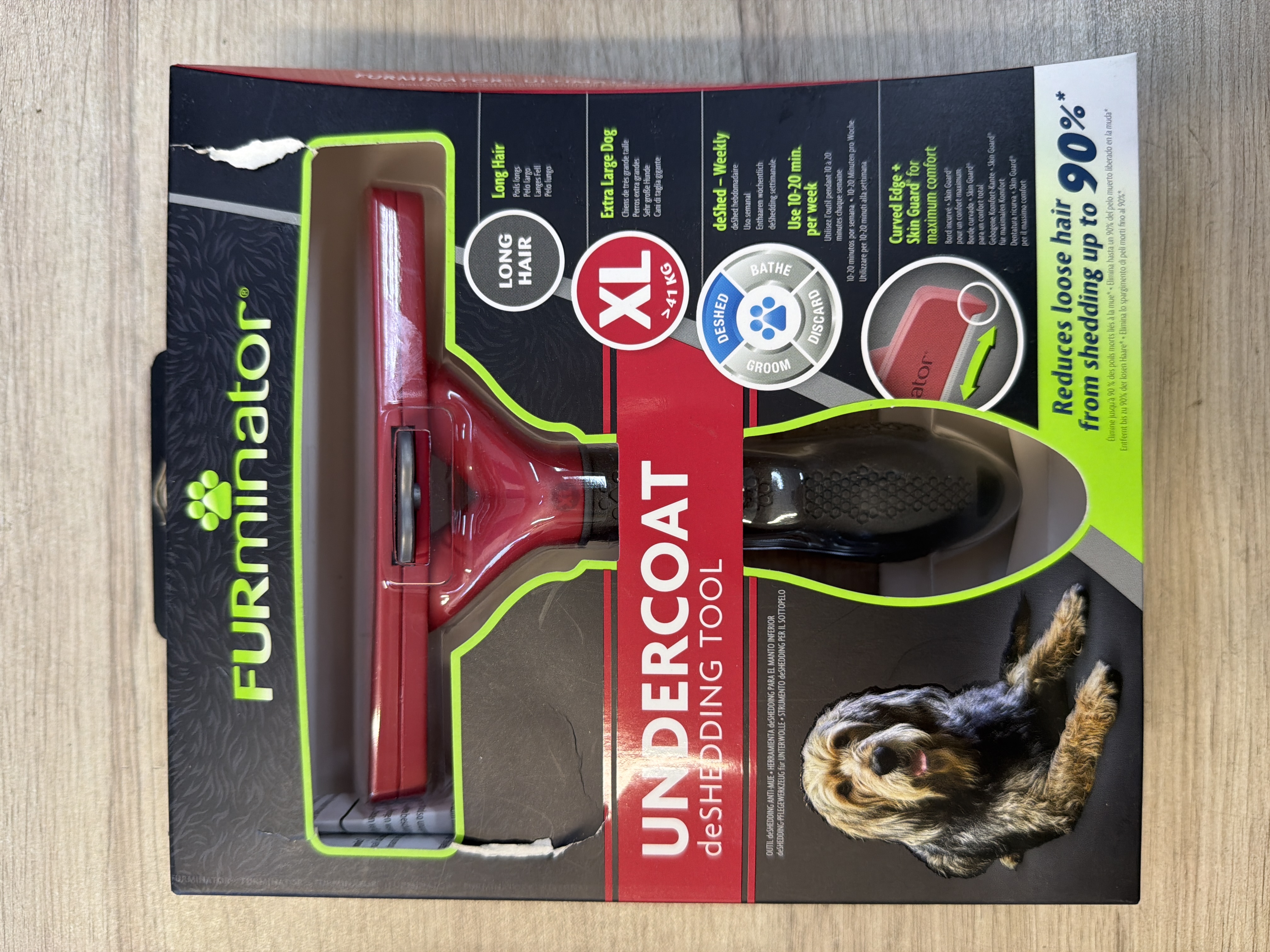 FURminator Undercoat deShedding Tool Chien Poils Longs XL - Rouge