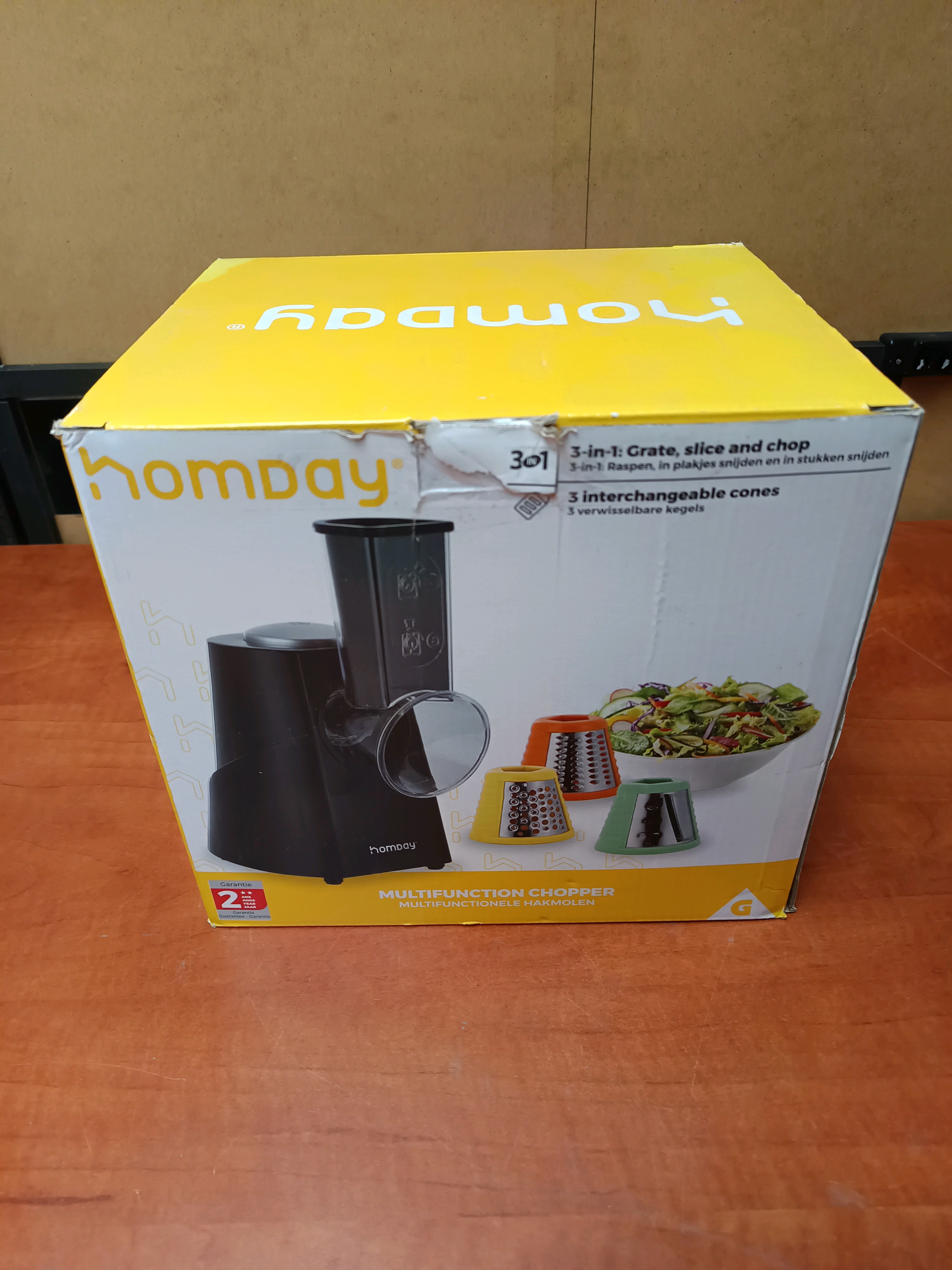 Homday Multifunction Chopper 3-in-1 (grate, slice and chop) avec 3 cônes interchangeables