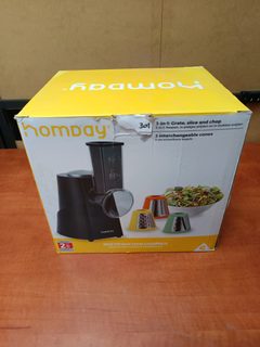 Homday Multifunction Chopper 3-in-1 (grate, slice and chop) avec 3 cônes interchangeables