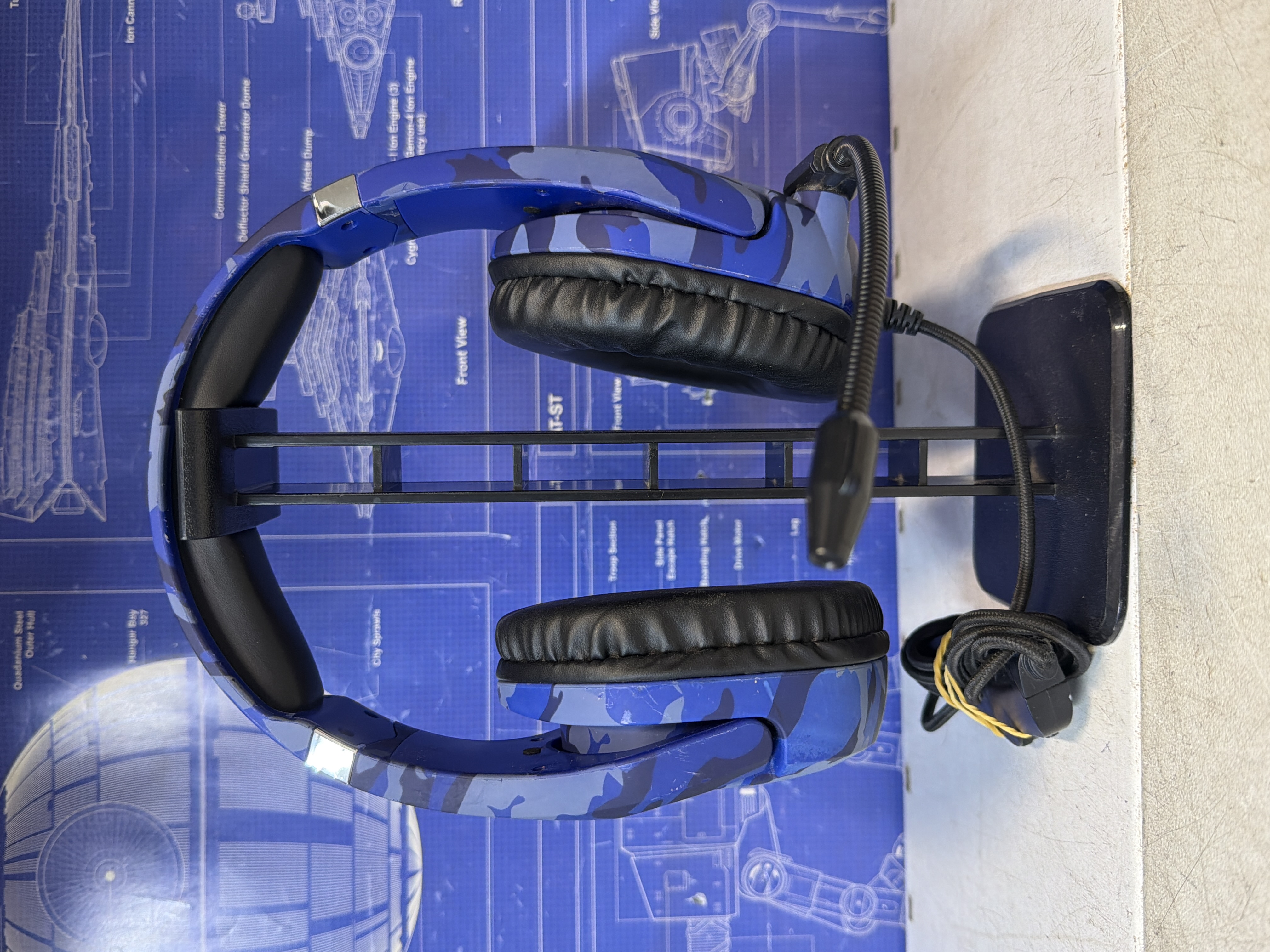 Casque gaming filaire PlayStation bleu camouflage avec micro