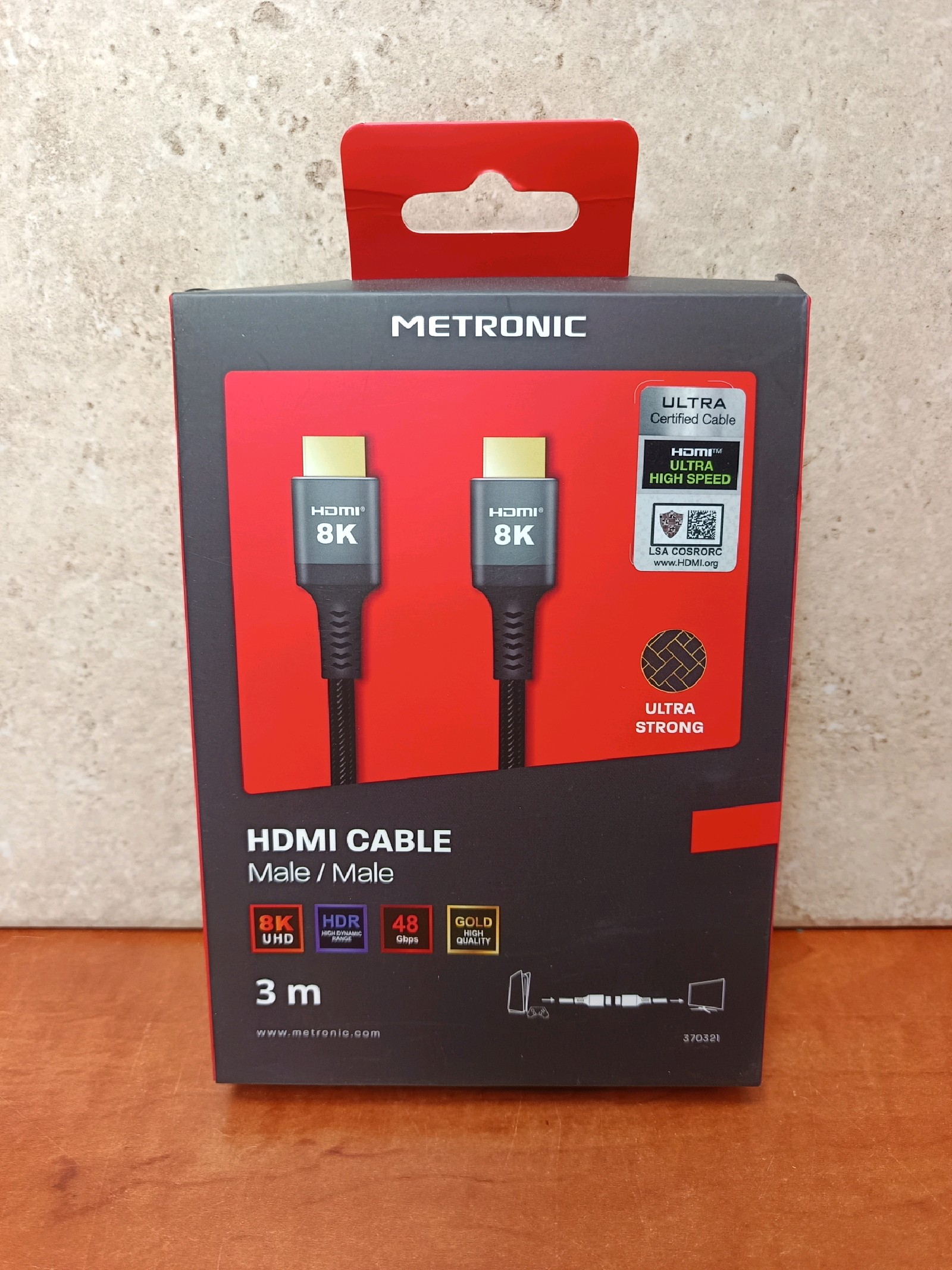 Câble HDMI Metronic 8K Ultra High Speed 3 m (mâle/mâle)