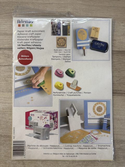 Artemio papier kraft autocollant 10 feuilles