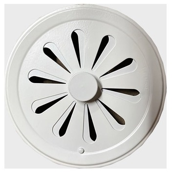 Grille aluminium chromé tube avec entrée d'air réglable diam 12 cm