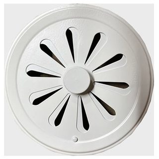 Grille aluminium chromé tube avec entrée d'air réglable diam 12 cm