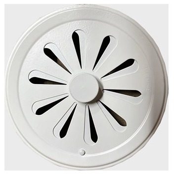 Grille aluminium chromé tube avec entrée d'air réglable diam 12 cm