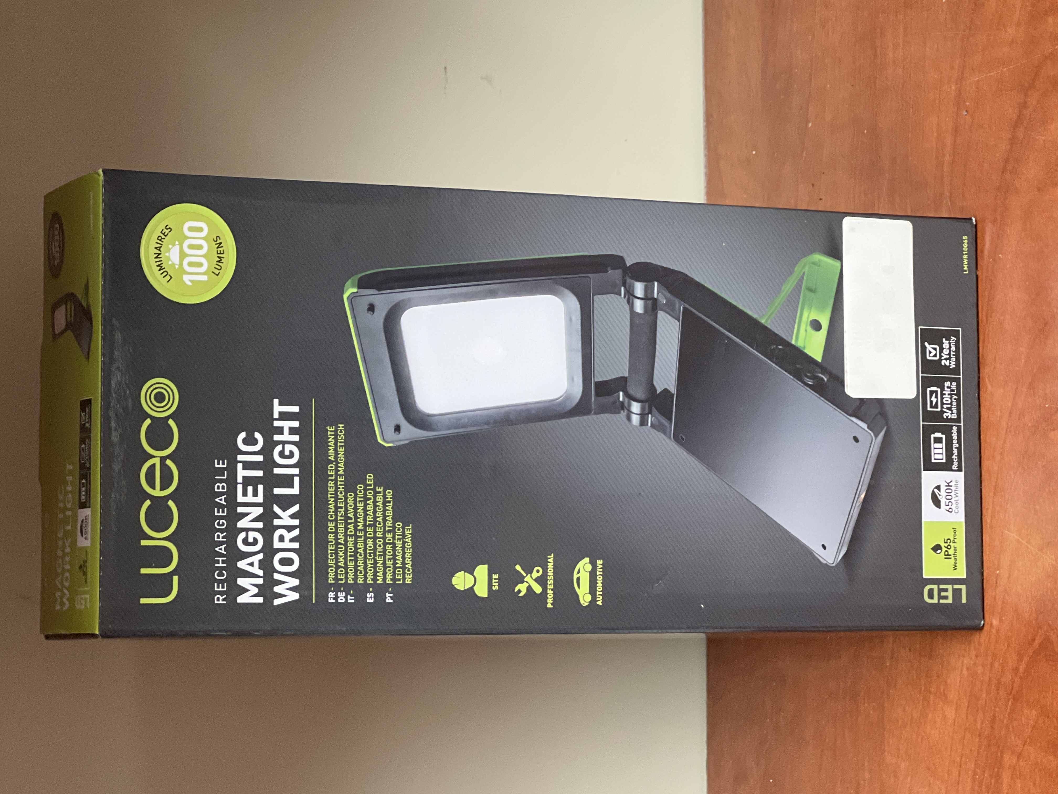 Baladeuse de chantier LED aimant rechargeable 6500K 1000 lm IP65