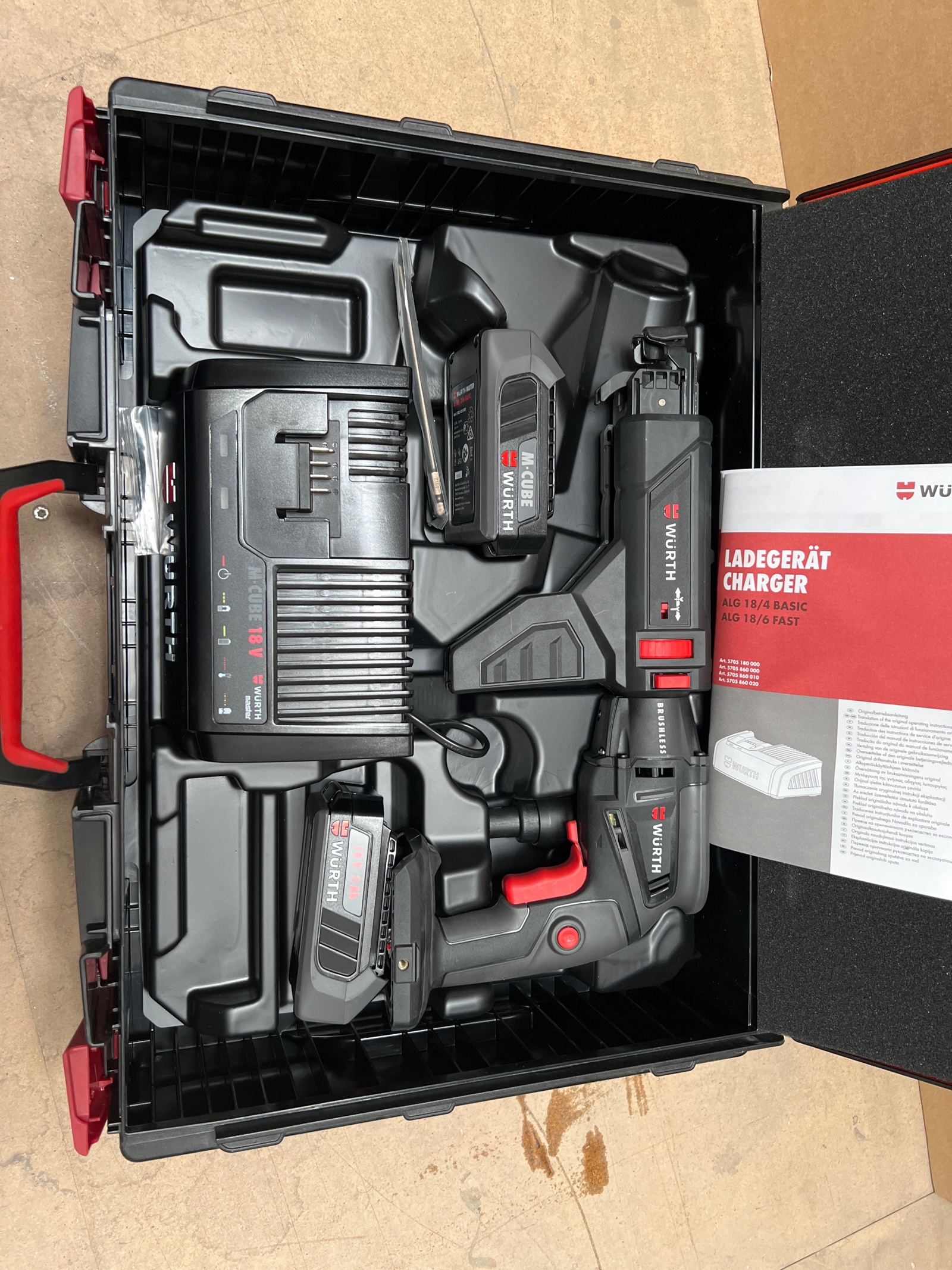Würth AS 18 Automatic – coffret avec chargeur et 2 batteries