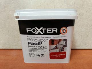 FOXTER Rénovation Facil' peinture intérieure résine acrylique rouge cardinal satin 0,75 L