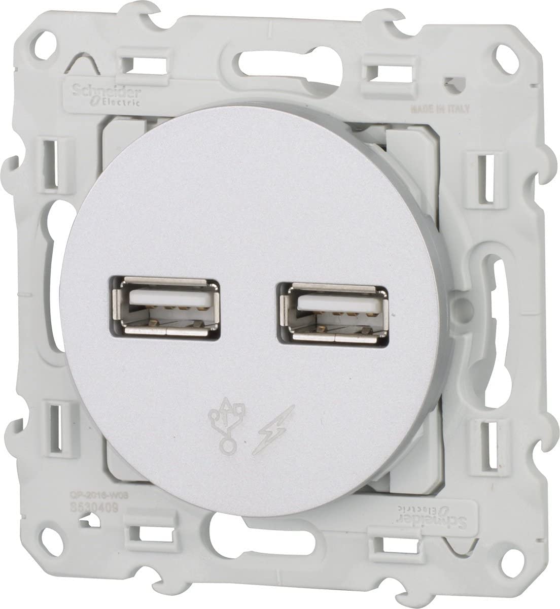 Double chargeur USB 2.1A 5V blanc Odace