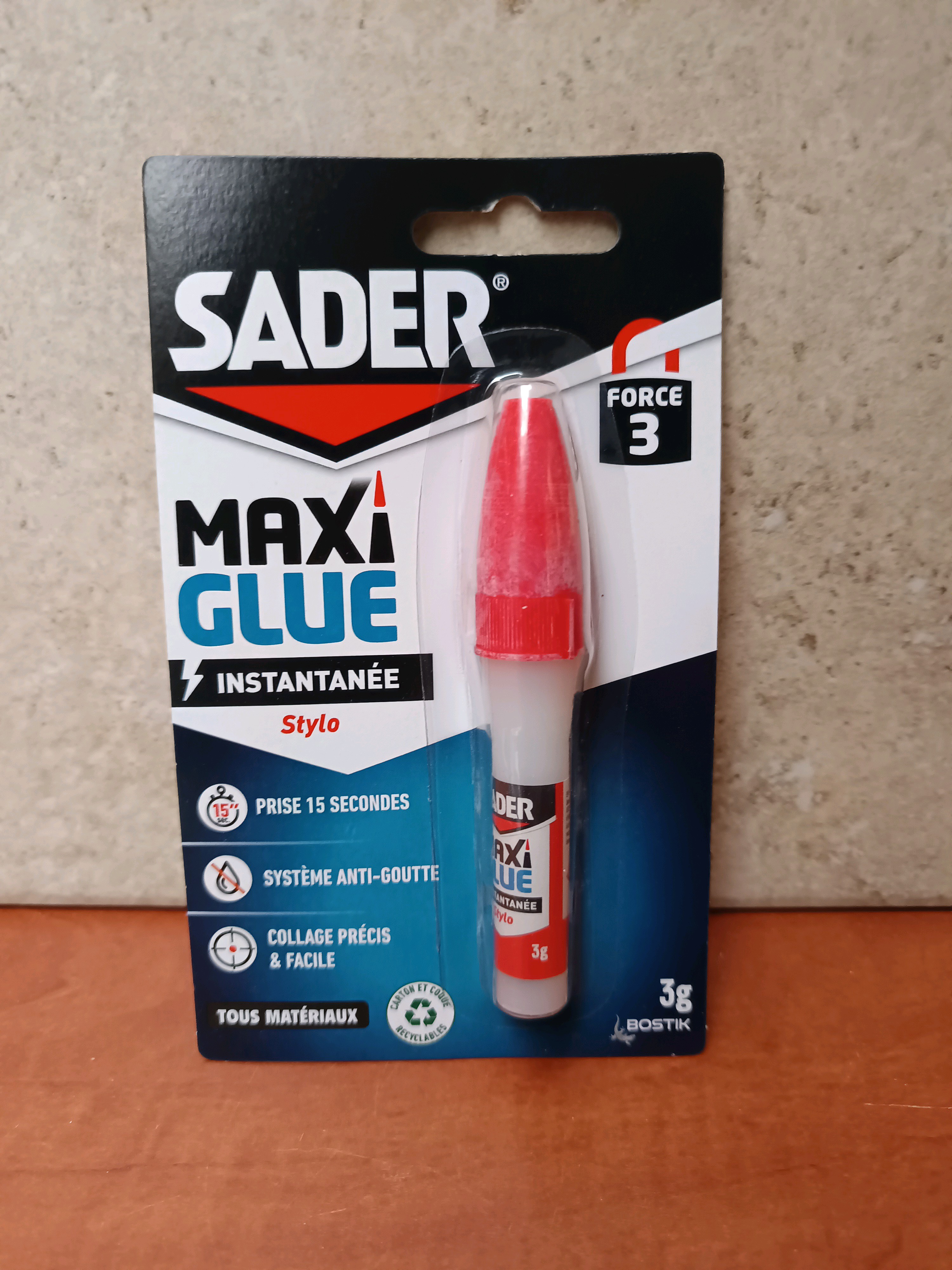 Sader Maxi Glue Instantanée Stylo 3 g - Force 3