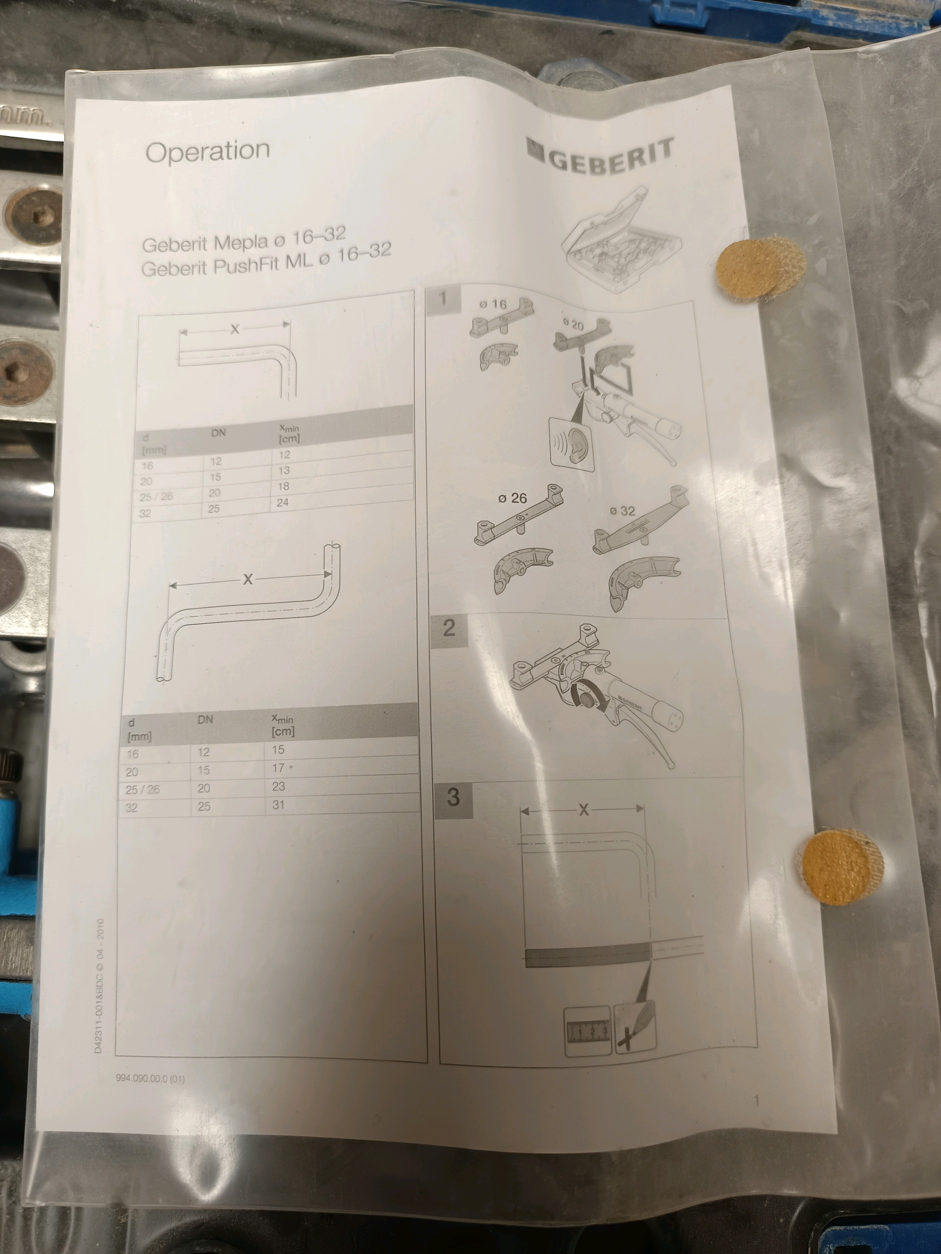 Kit de cintrage manuel Geberit Mepla 16–32 (PushFit ML) — photo 2
