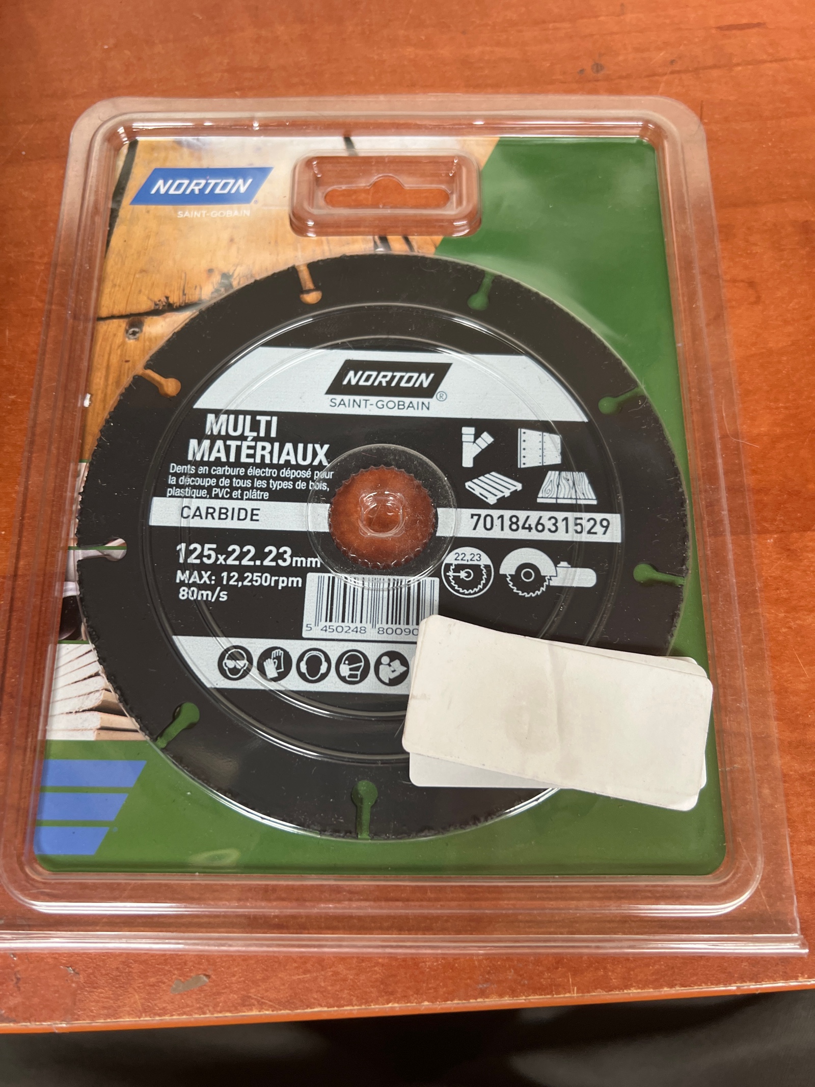 Norton Saint-Gobain Multi Matériaux disque carbure 125 mm (alésage 22,23 mm)